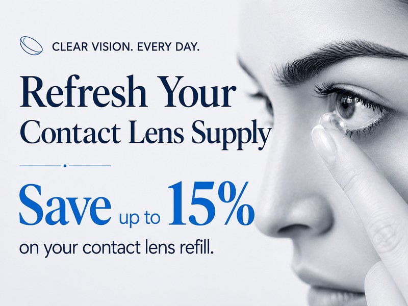Contact lens refill and reorder offer